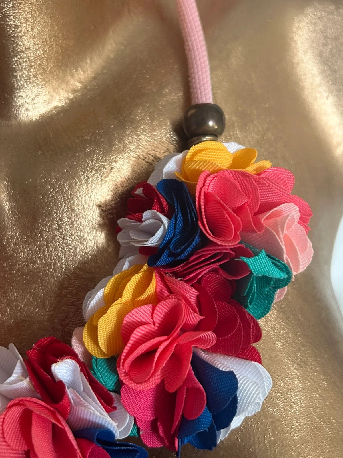 Colar antigo de fantasia multicolorido com flores – photo 5